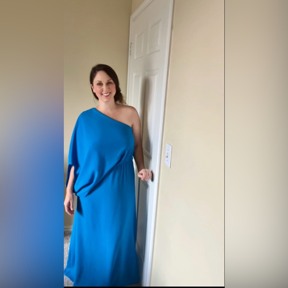 Tyche Vibrant Blue One-Shoulder Dress